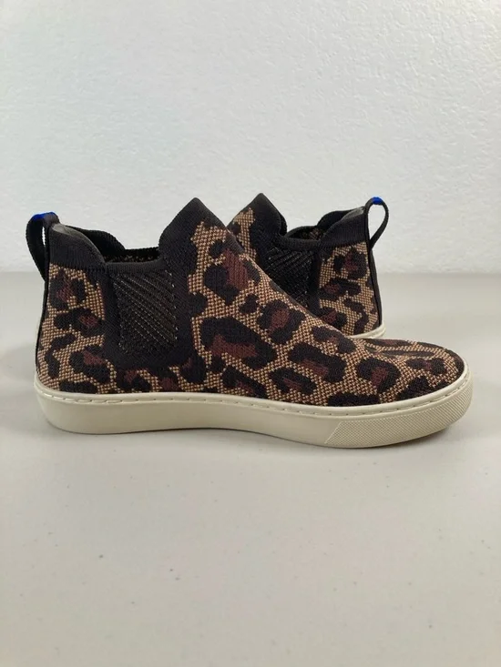 Rothy's Chelsea Wildcat Leopard Print Ankle Boots Sneaker Size 7 - Picture 4 of 12